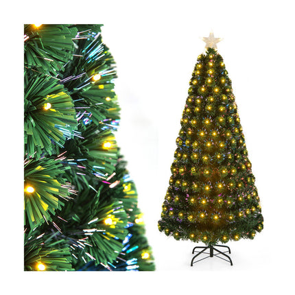 Umělý vánoční stromek 180cm, optická vlákna, 230 LED, 8 režimů