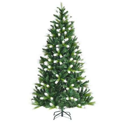 Umělý vánoční stromek 180 cm, bílé konce větviček, kovový stojan