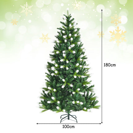 Umělý vánoční stromek 180 cm, bílé konce větviček, kovový stojan