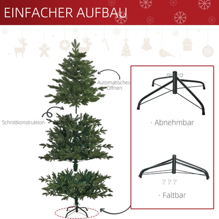 Umělý vánoční stromek 6ft - PVC/PE, kovový stojan