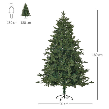 Umělý vánoční stromek 6ft - PVC/PE, kovový stojan