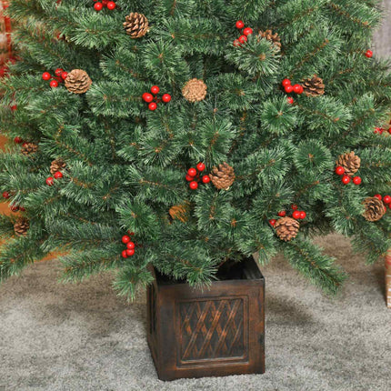 Artificial Christmas tree, 1.8m, PVC & Metal, with decorations