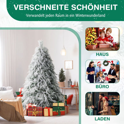 Umělý vánoční stromek 192cm, sklopné větve, 250 teple bílých LED