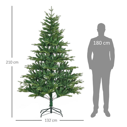 Umělý vánoční stromek 210 cm, samozhášecí, zelený