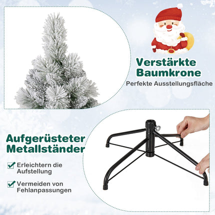 Umělý vánoční stromek, 210 cm, 200 LED světel, rozkládací konstrukce