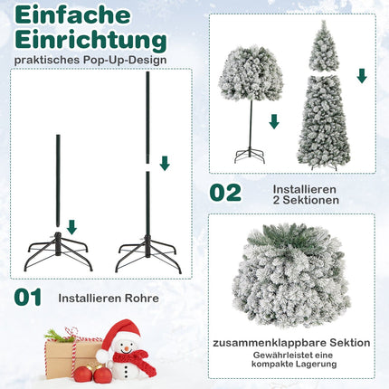 Umělý vánoční stromek, 210 cm, 200 LED světel, rozkládací konstrukce