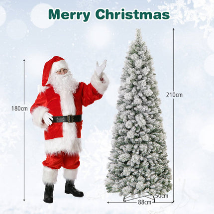 Umělý vánoční stromek, 210 cm, 200 LED světel, rozkládací konstrukce