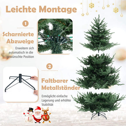 Umělý vánoční stromek 210 cm, 340 teple bílých LED, 8 režimů