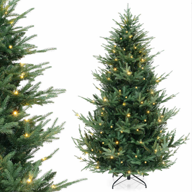 Umělý vánoční stromek 210 cm, 340 teple bílých LED, 8 režimů