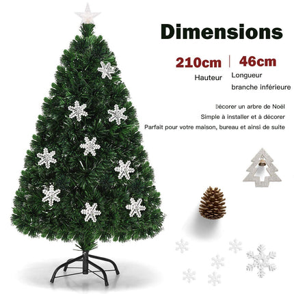 Umělý vánoční stromek 210 cm, 40 LED světel, stojan