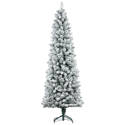 Umělý vánoční stromek, 210cm, úzký design, zasněžený