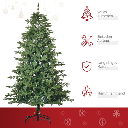 Umělý vánoční stromek, 2.1M, PVC a PE, kovový stojan