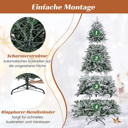 Umělý vánoční stromek 270 cm, zasněžený, 600 LED