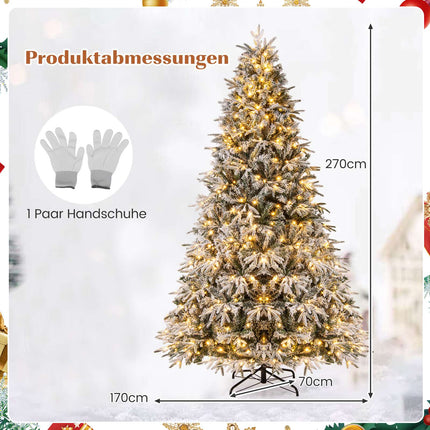 Umělý vánoční stromek 270 cm, zasněžený, 600 LED