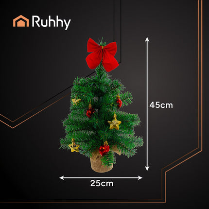 Umělý vánoční stromek 45cm – kompaktní, věrný, ozdobený