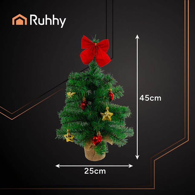 Umělý vánoční stromek 45cm – kompaktní, věrný, ozdobený