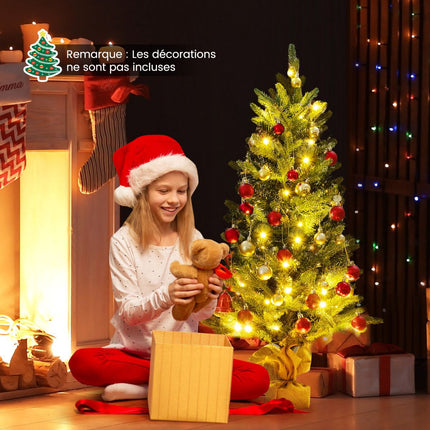 Umělý vánoční stromek 90cm, 50 LED s časovačem, lněný podstavec