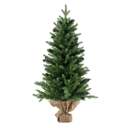 Umělý vánoční stromek 90cm, 50 LED s časovačem, lněný podstavec