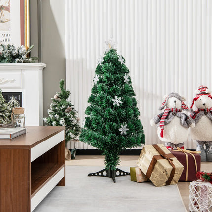 Artificial Christmas Tree 90 cm, Fiber Optic, 12 LED Stars
