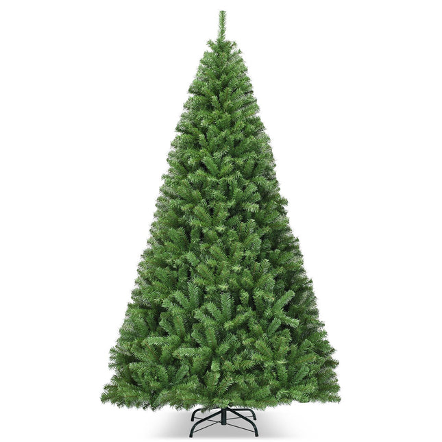 Umělý vánoční stromek, 9 Ft PVC, sklopné větve, kovový stojan