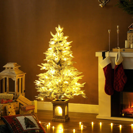 Umělý vánoční stromek, zasněžený vzhled, 100 LED, 8 režimů