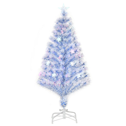 Vánoční stromek bílo-modrý, 120 cm, PVC se 3 LED světly