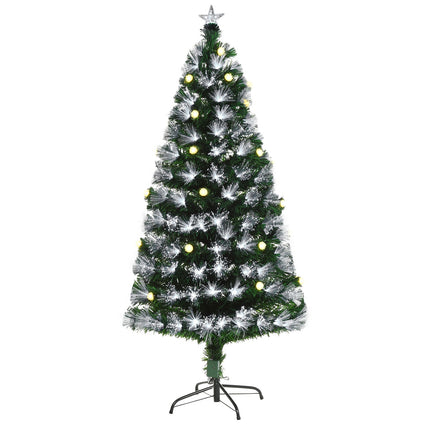 Umělý vánoční stromek s LED na dálkové ovládání, 150cm, zelená/bílá