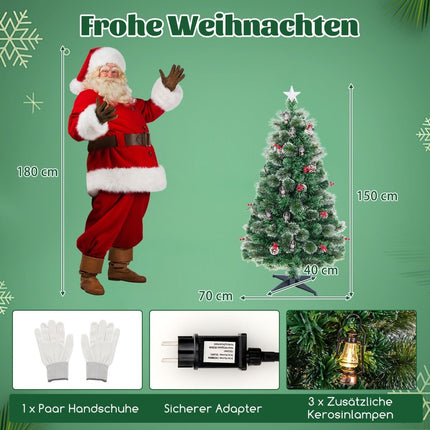 Umělý vánoční stromek s LED světly, 150 cm, PVC