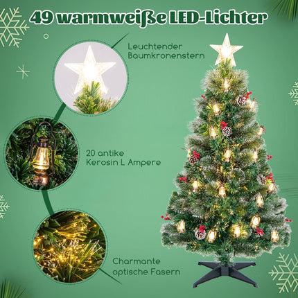 Umělý vánoční stromek s LED světly, 150 cm, PVC