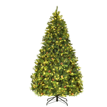 Umělý vánoční stromek s LED světly, 210 cm, zelená