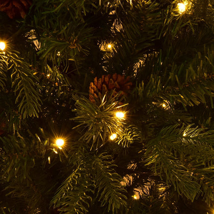 Umělý vánoční stromek s LED světly, 210 cm, zelená