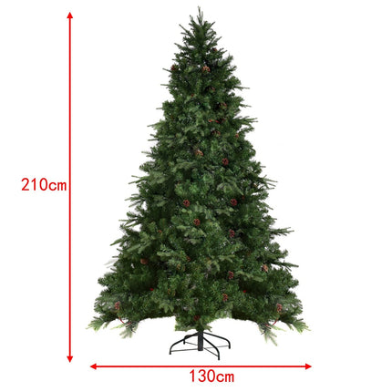 Umělý vánoční stromek s LED světly, 210 cm, zelená