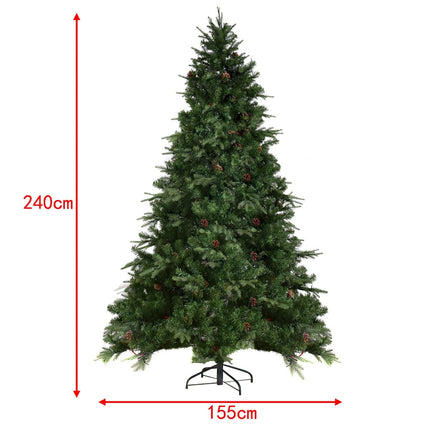 Umělý vánoční stromek s LED světly, 240 cm, zelená