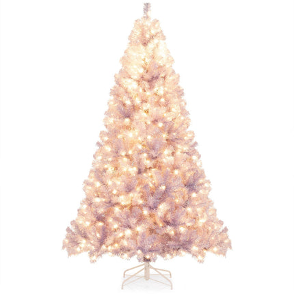 Umělý vánoční stromek se světly, 225 cm, fialová, LED