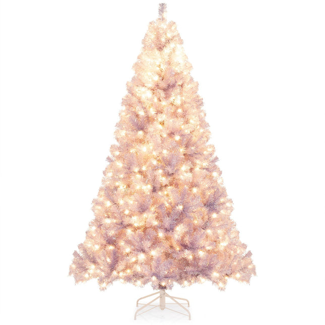 Umělý vánoční stromek se světly, 225 cm, fialová, LED