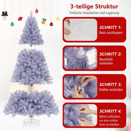 Umělý vánoční stromek se světly, 225 cm, fialová, LED