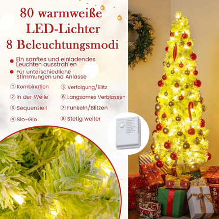 Umělý vánoční stromek se světly a sněhem, 150 cm