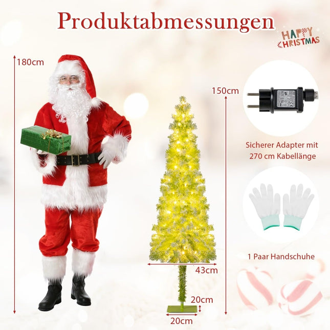 Umělý vánoční stromek se světly a sněhem, 150 cm