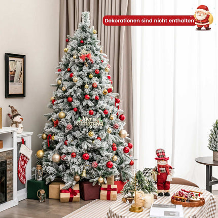 Umělý vánoční stromek se sněhem, 215 cm, 300 LED světel