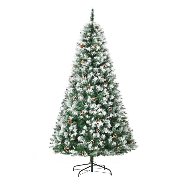 180 cm artificial Christmas tree, snowy, 800 tips, collapsible base