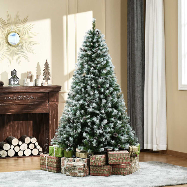 180 cm artificial Christmas tree, snowy, 800 tips, collapsible base