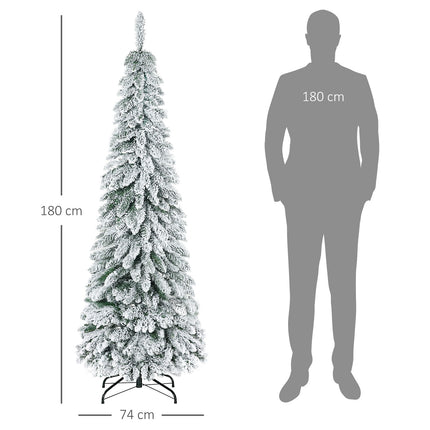Umělý vánoční stromek 180 cm se sněhem a stojanem