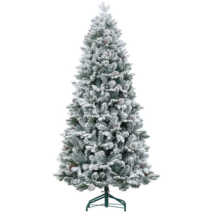 Umělý vánoční stromek 180 cm, zasněžený, skládací kovový stojan