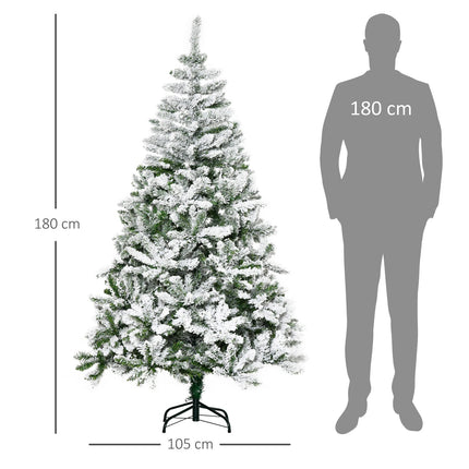 Umělý vánoční stromek 180 cm se sněhem – 750 větviček, do interiéru