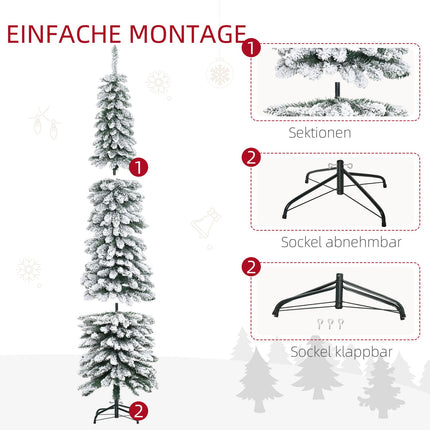 Artificial Christmas tree 210cm with snow and metal stand