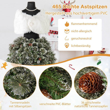 Artificial Christmas tree in dress form look with scarf & necklace & lighting