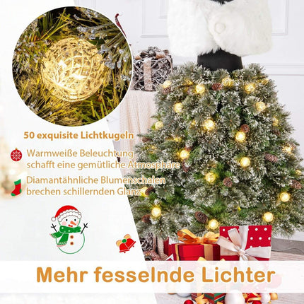 Artificial Christmas tree in dress form look with scarf & necklace & lighting