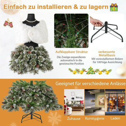 Artificial Christmas tree in dress form look with scarf & necklace & lighting