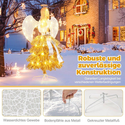 Artificial Christmas tree with angel figure Christmas decoration with warm white LED lights