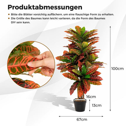 Umělý kroton, 100 cm, barevné listy